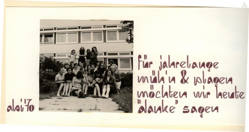 Dankeskarte Abiturjahrgang 1970 (s/w)