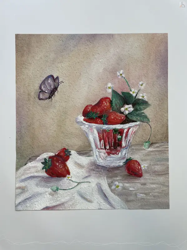 Schmetterling liebt Erdbeeren